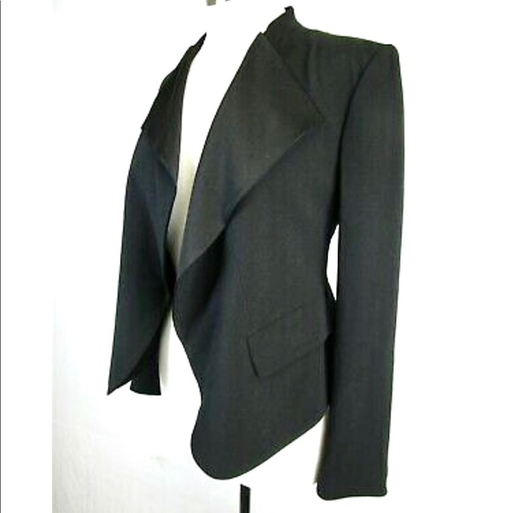Theory $455 Kensington Blazer Black Peplum Open 2 Jacket - Picture 9 of 11